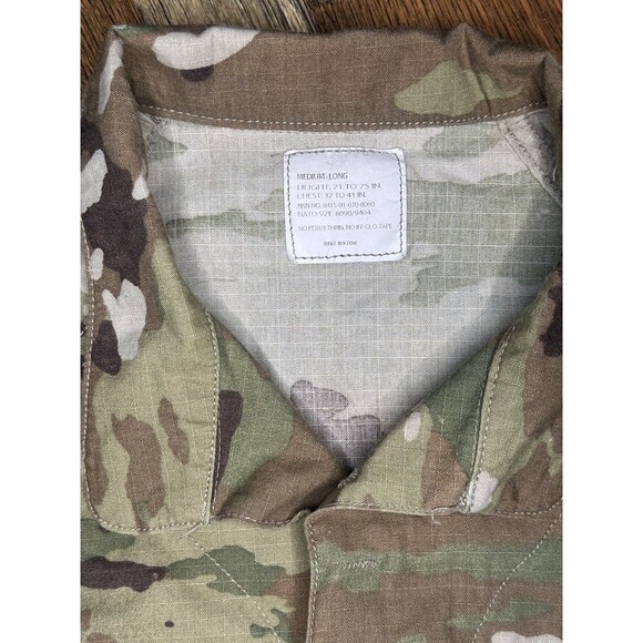 Military Camo Fatigue Jacket Combat Jacket Size Medium Long OCP - Picture 2 of 5